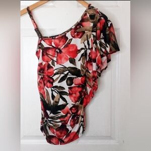 Floral One-Shoulder Blouse